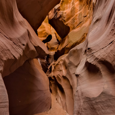 a person in a canyon